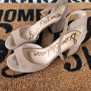 Tan Sam Edelman Block Heels size 8